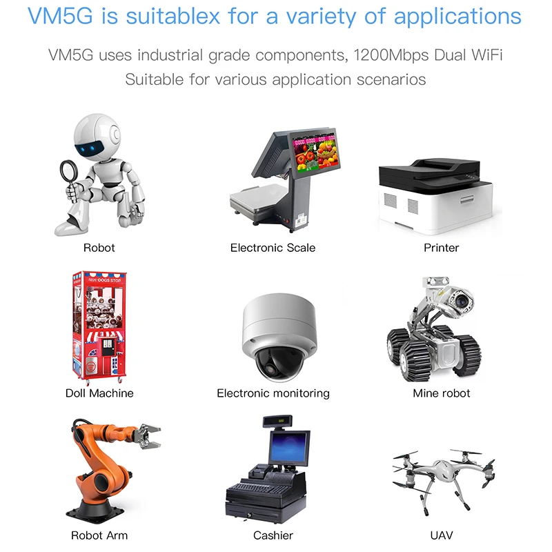 

Industrial Grade 5G Dual-Band Wifi Module 1200M Wireless Bridge Repeater Wireless Wifi to Cable for Computer Video