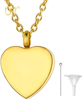 u7 memorial keepsake necklaces for ashes stainless steel cute heart urn necklace pendant with 20 inch chain cremation jewelry