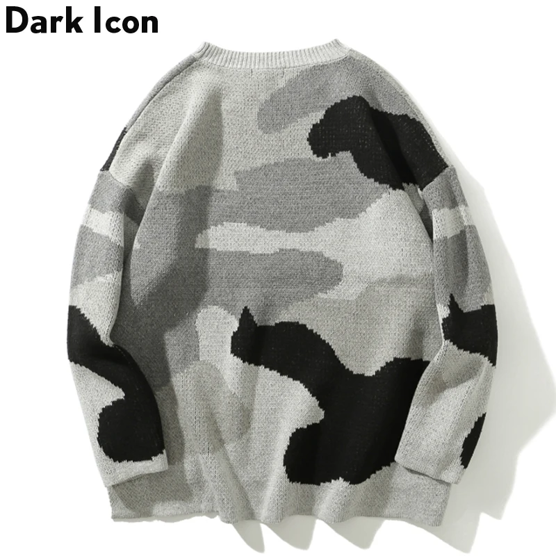 Серый Камуфляжный свитер в стиле хип-хоп женские уличные свитера с круглым
