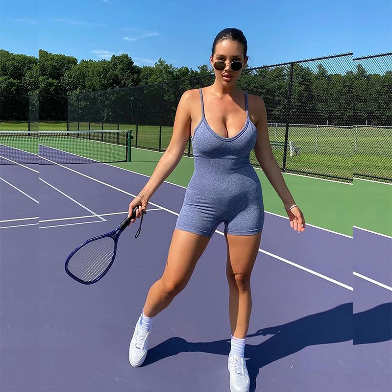 Безшовные женские ромперы для йоги на лето - сексуальный спортивный комбинезон для фитнеса, спортивных шорт и потовпоглощающих брюк.