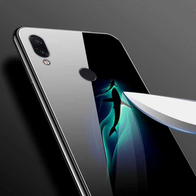 Для Xiaomi Redmi Note 7 Чехол из закаленного стекла твердая задняя крышка для Xiomi Redmi Note7 мягкий чехол для телефона бампер на Redmi Note 7 Pro