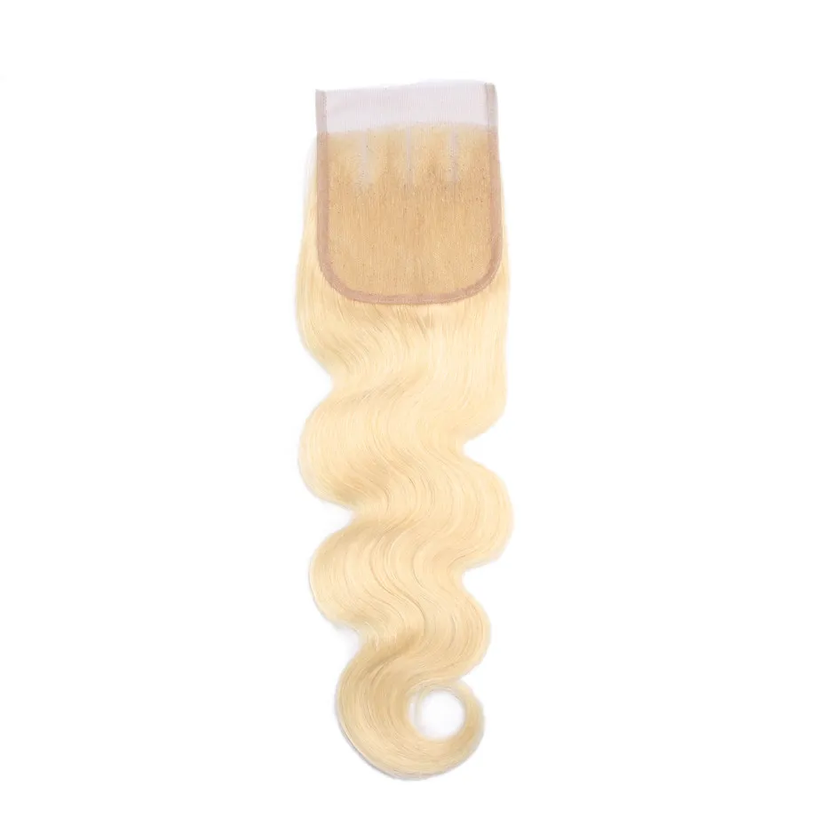 Bling hair 1b/613 блонд бразильские волосы объемная волна Кружева Закрытие 4*4