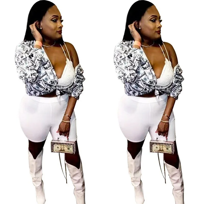 Женская однобортная рубашка с v образным вырезом и принтом газет высокая уличная