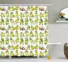 Занавеска для душа в детскую, лягушки в разных положениях, забавные счастливые милые выражения, лица жаб, мультяшный домашний декор, занавеска для ванной