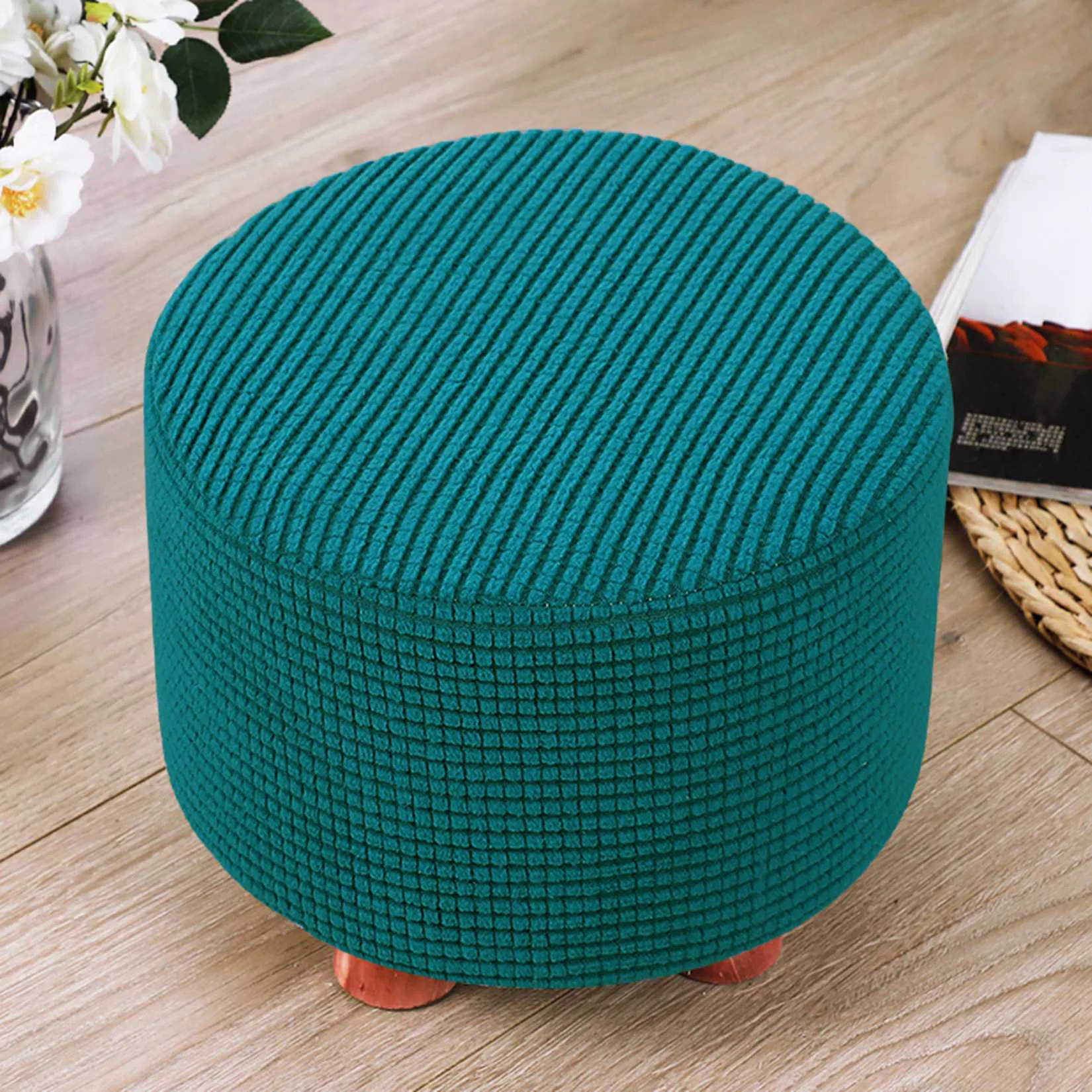 Круглый чехол для ног эластичный оттоманки гостиной защитный дивана защитного