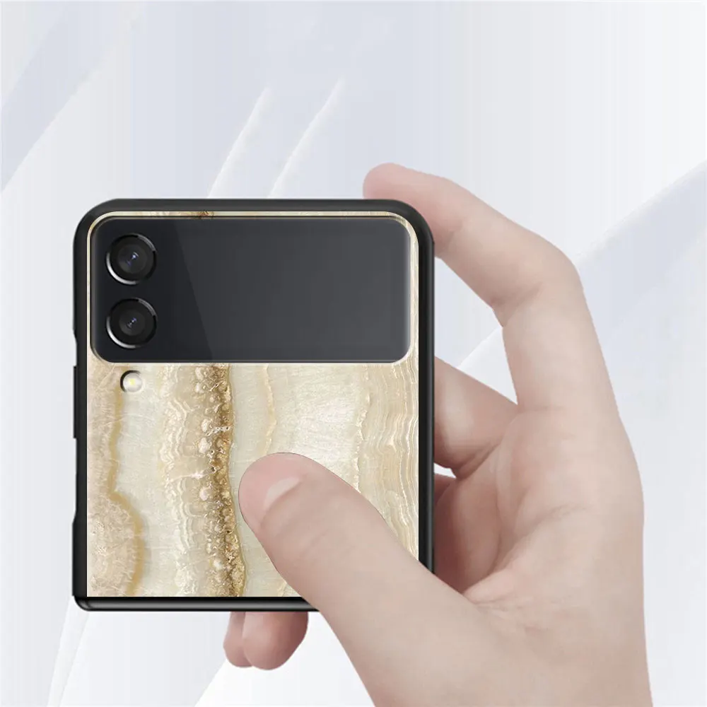 phone case for samsung galaxy z flip 3 5g black hard cover zflip 3 luxury shockproof bumper cases fundas luxury marble pattern free global shipping