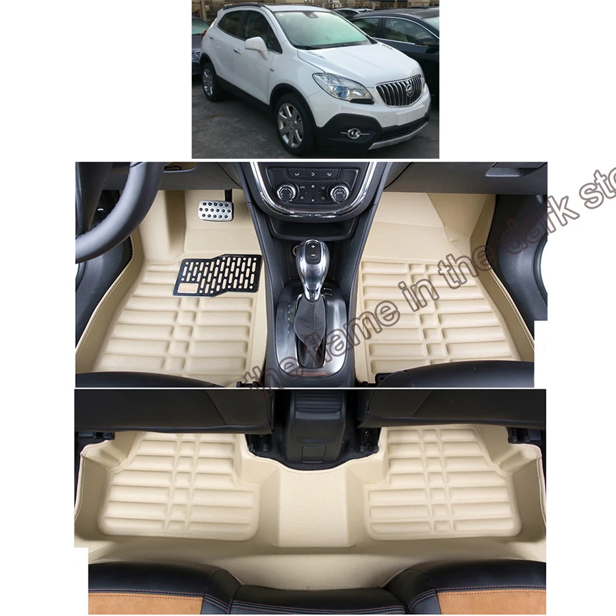 Lsrtw2017 кожаные автомобильные коврики для buick encore opel mokka 2010 2011 2009 2012 2013