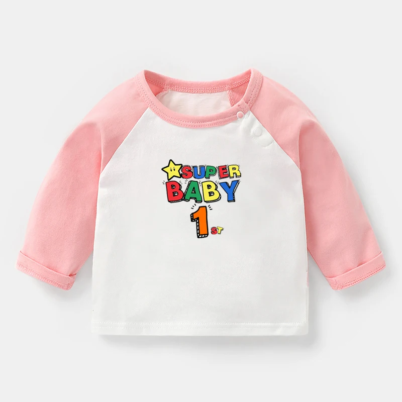 Супер ребенок 1-2 подарок на день рождения мальчики девочки мультфильм печати