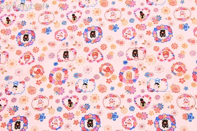 110x45 см Ткань с цветочным принтом на удачу тонкая хлопчатобумажная ткань от Yard Tecido