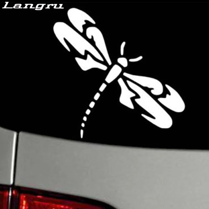 Langru 14*14 см Красивая симпатичная Стрекоза природа виниловая наклейка на машину