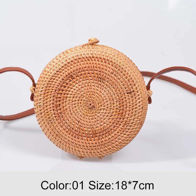 Realer Women Crossbody Bag Rattan Bags Round Straw Handmade Woven Beach Shoulder for Summer Travel Ladies 2020 |