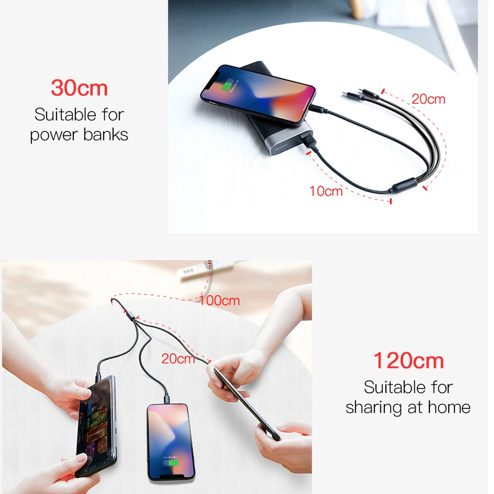 3A выдвижной usb-кабель 3-в-1 адаптер объектива для камер Micro Тип USB C зарядного устройства для iPhone зарядный кабель Micro usb кабель зарядного устройства