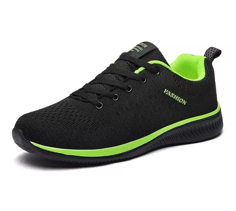 Black green Мужская Беговая Shoes38-45 кроссовки для мужчин удобная спортивная обувь мужская трендовая легкая обувь для ходьбы дышащая Zapatillas - Цвет: Black green