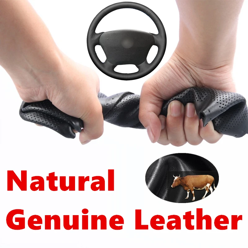 

Hand sewing Genuine Calfskin Leather Car Steering Wheel Cover for Mercedes Benz W163 M-Class ML230 270 320 350 430 500 1997-2005