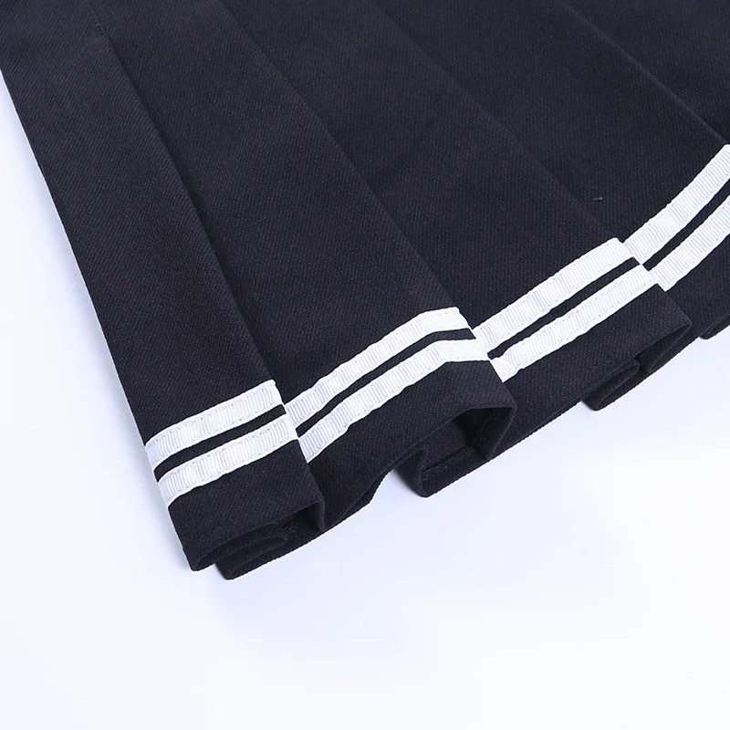

2021 Preppy Style High Waist Black Pleated Mini Tennis Skirts Women Vintage A Line Y2K Aesthetics Bottoms 50s 60s Skater Skirt