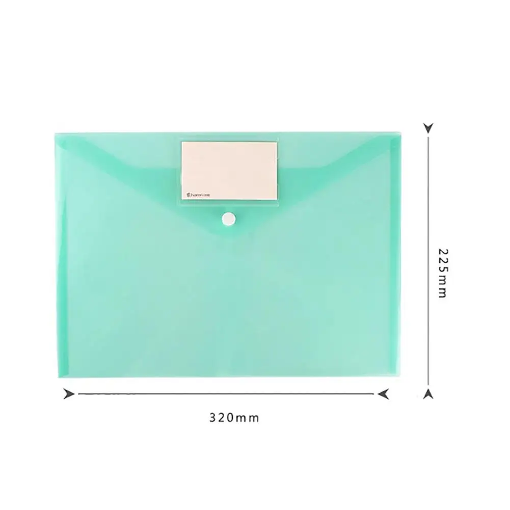 

12Pcs Document Bag Waterproof Transparent Buttons Student File Bag Office Document Pouch Office School Supplies