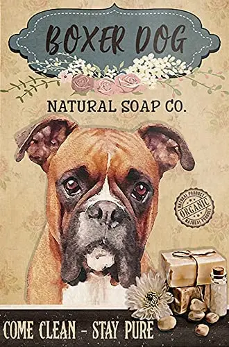 

Metal Tin Sign Wall Decor Boxer Dog Signs Wall Art16 Hanging Plaque Aluminum Signage Posters 8x12 Inch