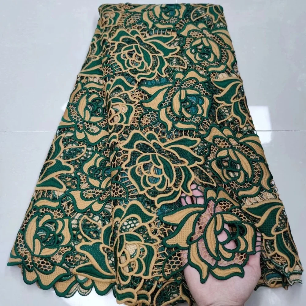 Небесно-голубой Африканский шнур гипюр Водорастворимая кружевная ткань 2020