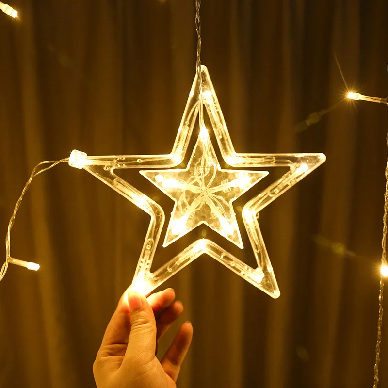 

2.5M LED Curtain Garland on The Window String Lights Hanging Lamp Room Bedroom Christmas Wedding Outdoor Party Garden Decoration