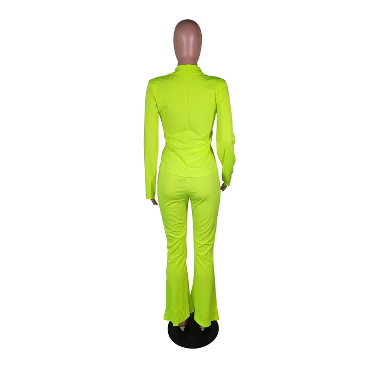 Сплошной цвет 2019 осенний комплект из двух предметов деловой Блейзер и штаны