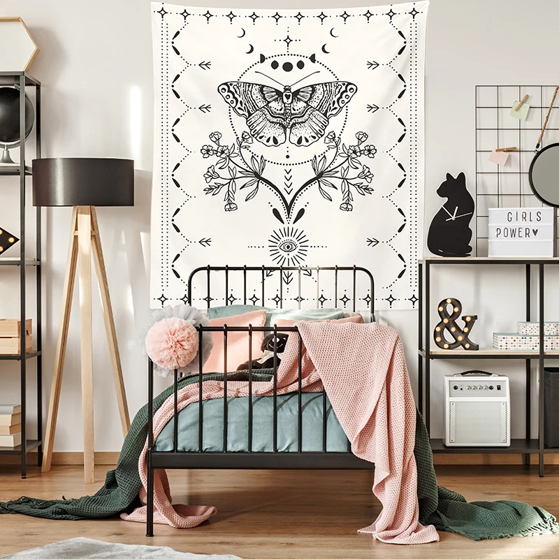 

Nordic style plant flower butterfly pattern printing tapestry 1 piece