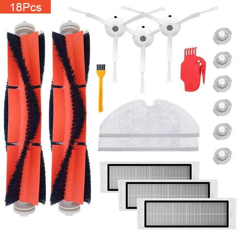 

5/8/16/18/25PCS Robot Vacuum Cleaner Parts Replacement Kit for Xiaomi Robo2 S50 S51 Main Brush Filters Side Brushes Accessories