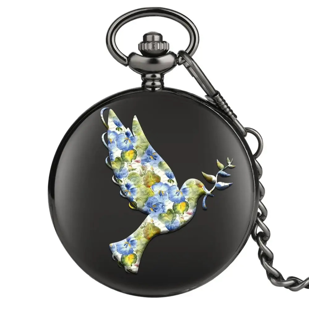 

Карманные часы в виде оливковой ветки, ожерелье из нержавеющей стали для женщин, часы грубая цепочка, мужские часы, мир, яркие часы, новый аксессуар Fob