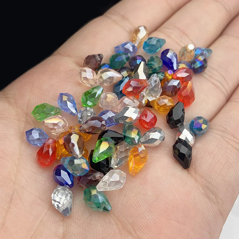 ZHBES 5x8 мм 50 шт AB Цвет в виде капли воды Форма Австрийские хрустальные бусины Spacer