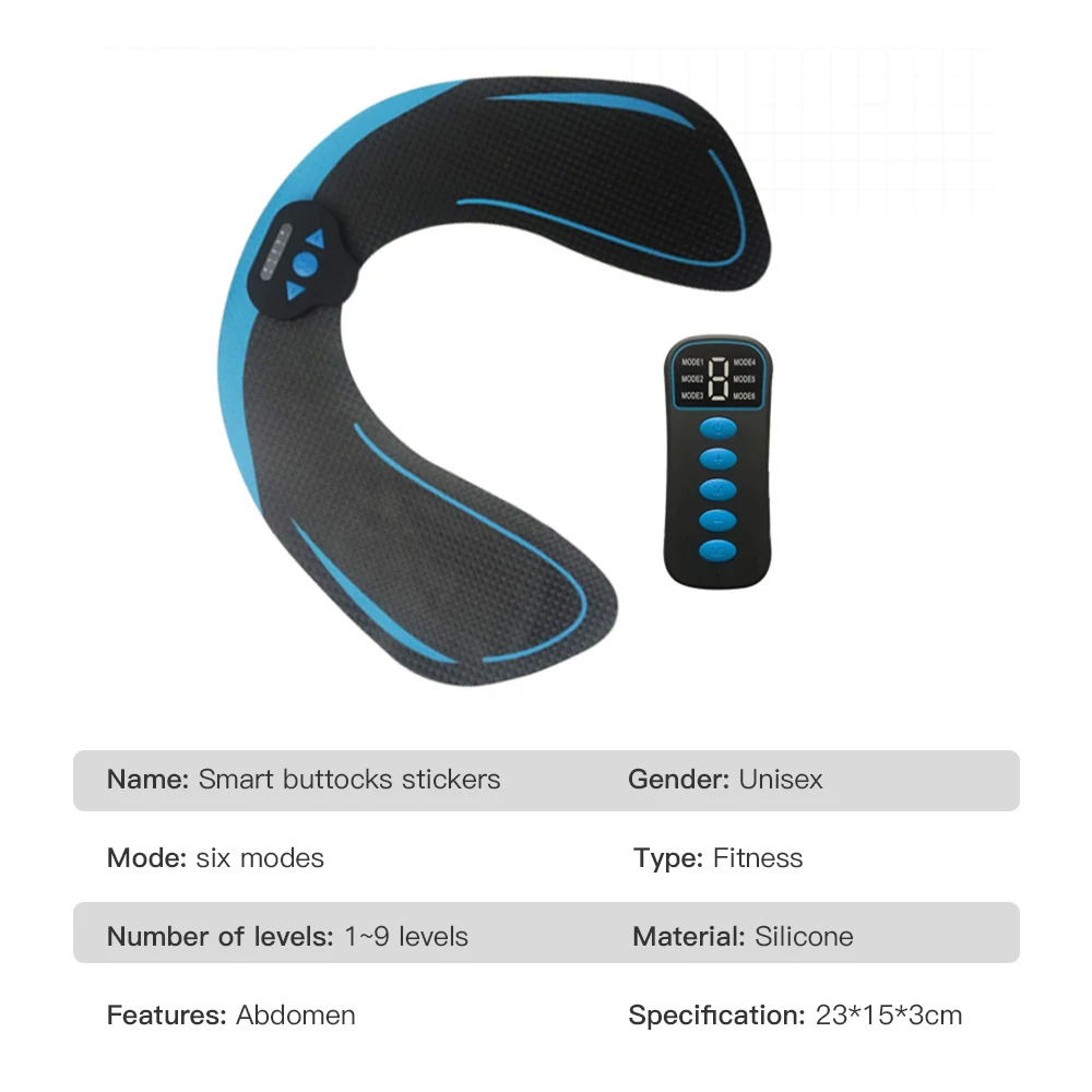 

Beautiful Buttocks Massager Remote Control Type Lazy Exercise Machine Smart Fitness Buttocks Stickers Butt Stickers Rechargeable
