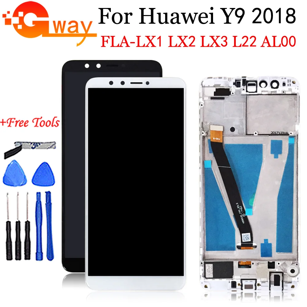 FSTGWAY For Huawei Y9 2018 FLA-AL00 FLA-LA10 LCD Display +Touch Screen with Frame Digitizer Assembly Replacement With | Мобильные