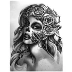 Алмазная 5d Вышивка черно-белая Готическая живопись с изображением лица черепа женщина алмазная живопись сделай сам полная вышивка крестиком YG2159