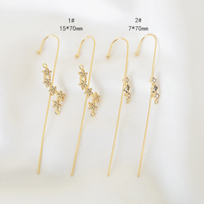 

2 шт. корейский стиль женские серьги для пирсинга индивидуальный дизайн Инс ниша циркон звезды новые серьги Висячие Тип diy аксессуары