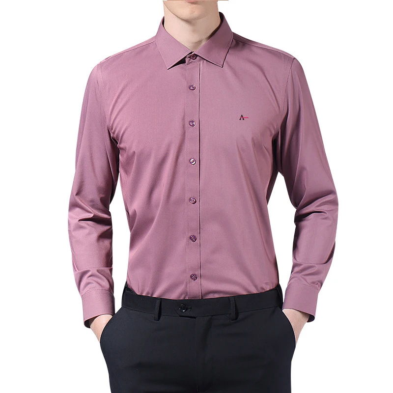 2021 Reserved Aramy men's brand shirt solid color business social wedding Slim Fit casual social slim printed dark texture shirt