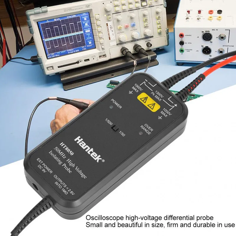 Hantek HT8050 осциллограф 50 МГц полоса пропускания 1/50 1/500 изоляцией зонд высокого