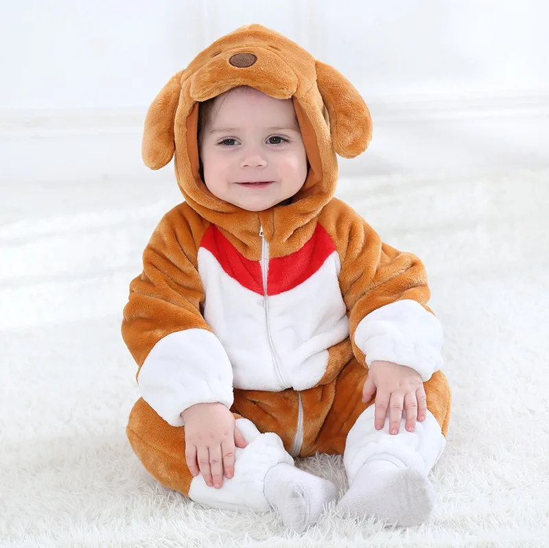 Комбинезон для малышей с коричневой собакой комбинезон маленьких девочек и