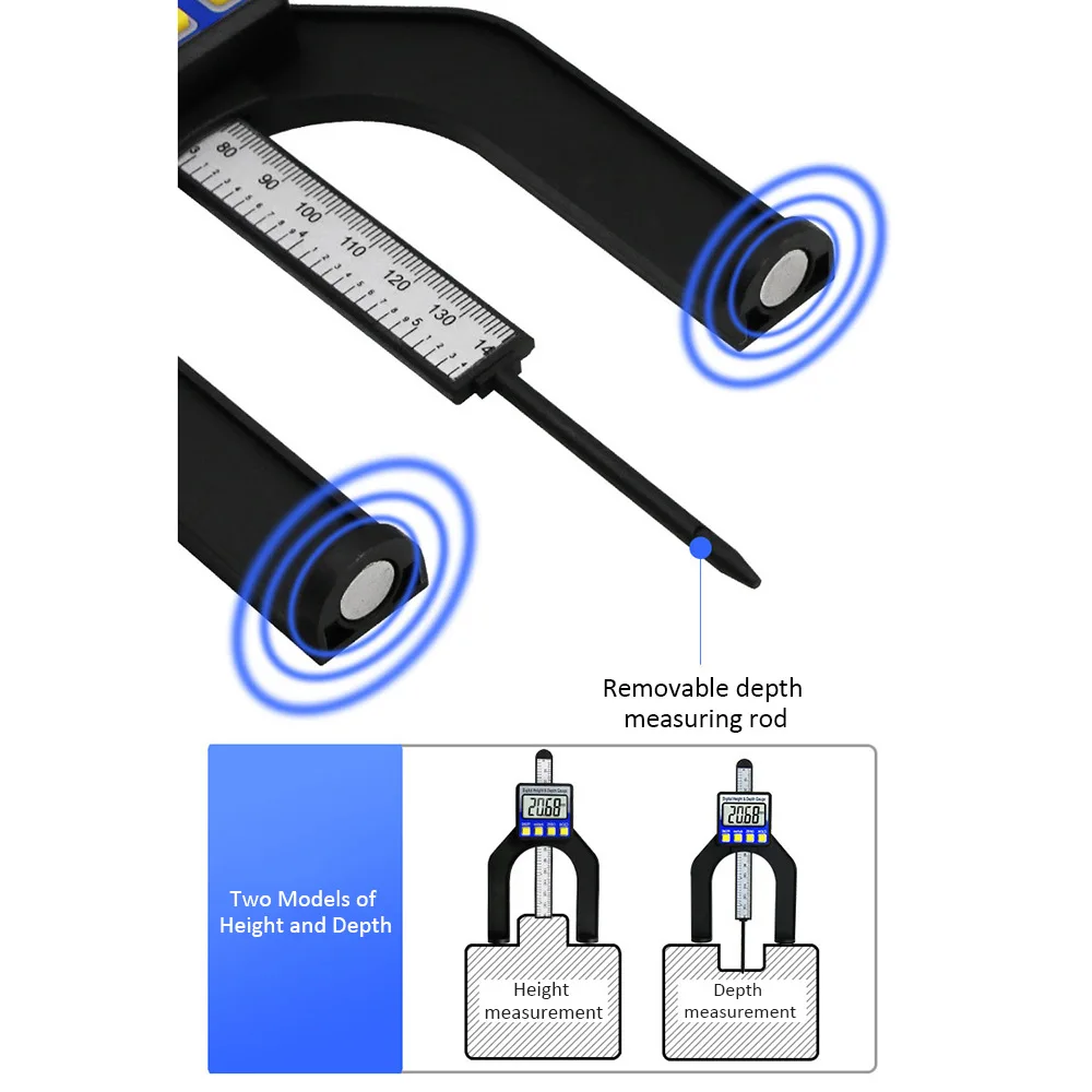 Цифровой измеритель глубины 0 80 мм цифровой протектора ЖК дисплей магнитная