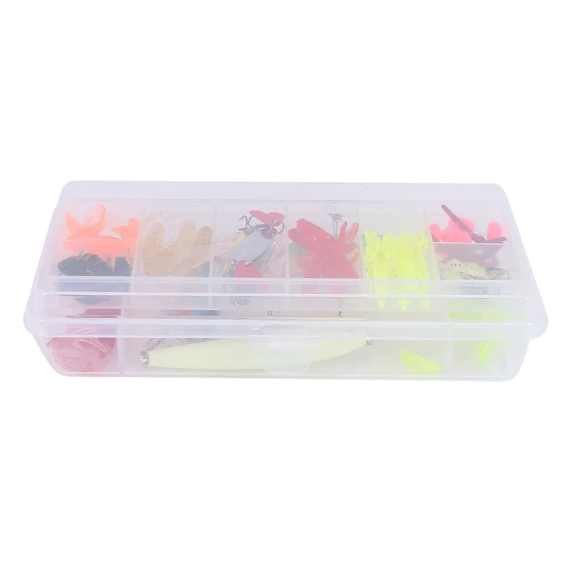 

100 Fishing Lures Spinners Plugs Spoons Soft Bait Pike Trout Salmon+Box Set