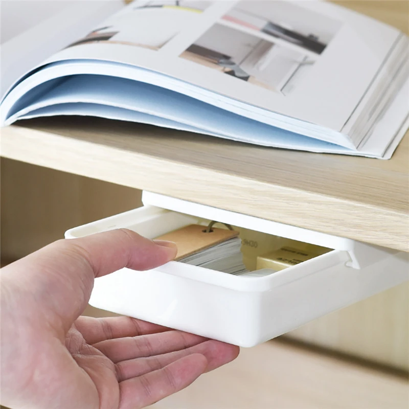 Самоклеящийся ящик под столом скрытый для хранения органайзер макияжа