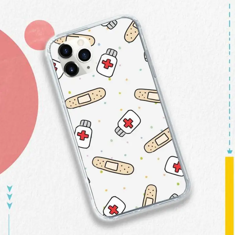 

Cartoon Medicine Doctor Nurse Phone Case for iPhone 11 12 pro XS MAX 8 7 6 6S Plus X 5S SE 2020 XR