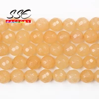 natural stone faceted yellow aventurine gem beads jades stone beads 15 strand 8 10 mm for jewelry making diy bracelet wholesale