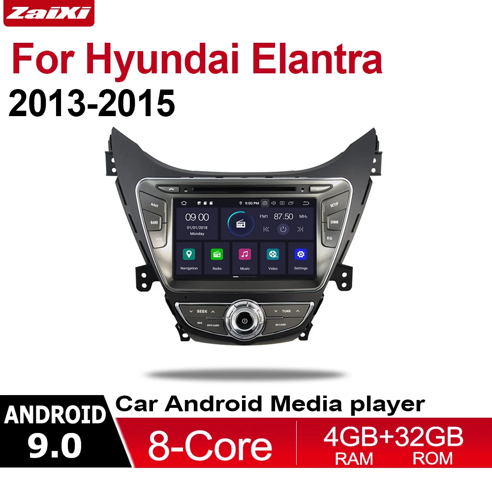 

2din Android 9.0 Octa Core 4GB RAM Car DVD For Hyundai Elantra 2013~2015 GPS Radio BT Navi MAP Multimedia player system