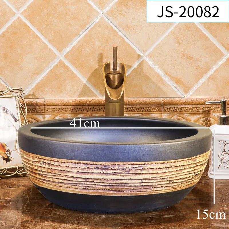 

Lavatory Bathroom Sink Ceramic Round Wash Basin