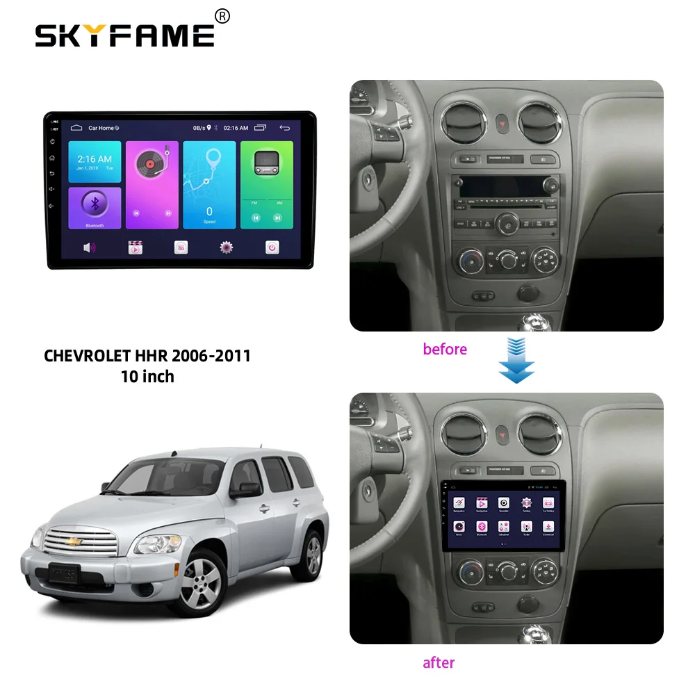 SKYFAME Car Radio Fascias Frame Cable With Canbus Box For SATURN Aura lon Sky vue Android Dashboard Kit Face Plate Frame Fascia images - 6