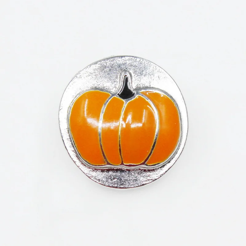 

All Saints' Day 10pcs/lot 18mm Pumpkin Happy Halloween Snap Button Fit Jewelry DIY Bracelet&Bangles Accessory