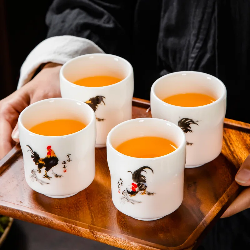 Chinese Ceramic Teacup Meditation Cup Hand Painted Flowers and Birds Tea Bowl Tie Guanyin Puɾr Master set Accessories |
