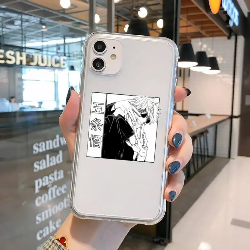 

Jujutsu Kaisen Anime Cartoon Phone Case Transparent for iPhone 11 12 mini pro XS MAX 8 7 6 6S Plus X 5S SE 2020 XR