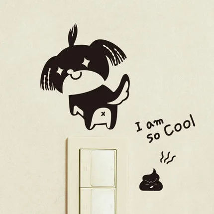 

Съемная виниловая настенная наклейка с изображением собаки из мультфильма s, декор для гостиной, спальни, съемная настенная наклейка, фреск...