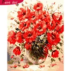 Сделай Сам картины по номерам с изображением Красного цветка Раскраска по номерам степень сложности три звезды VA-1019