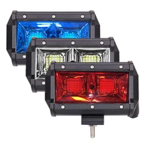 strobe flash 5inch 96w work light led bar warning driving fog lamp for offroad 4x4 jeep atv truck white red blue dc12v 24v