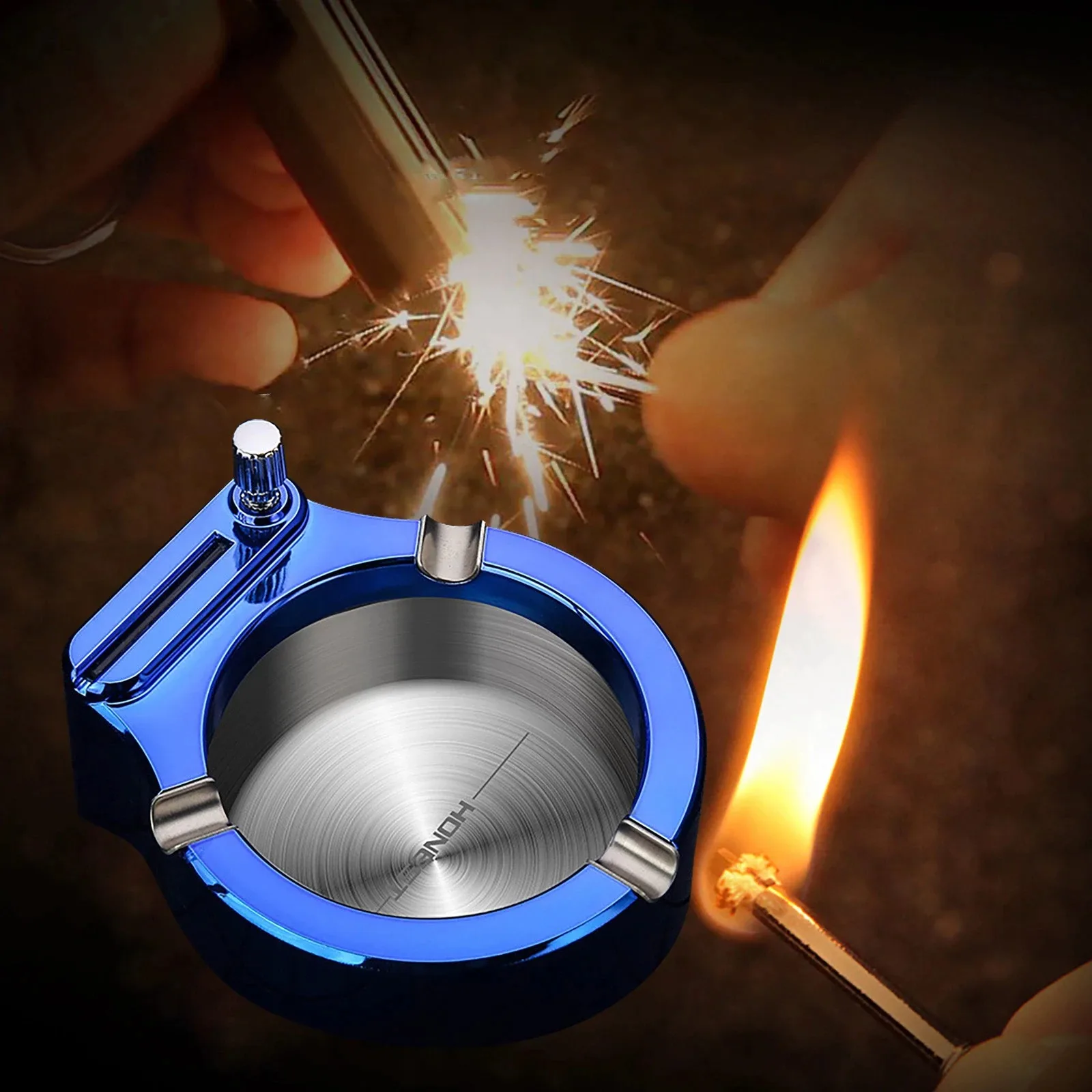 

Lighter Gift For Boyfriend Retro Metal Ash Jar Ten Thousand Match Not Eletric